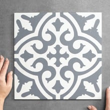 Camilla White & Blue Decorative Porcelain Tile